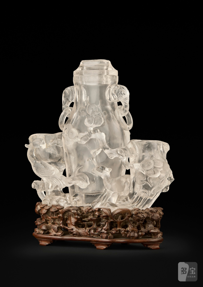 GRAND VASE COUVERT EN CRISTAL DE ROCHE À DÉCOR DE PHÉNIX, PRUNUS ET LINGZHI  CHINE, DYNASTIE QING, XIXE SIÈCLE - 图2